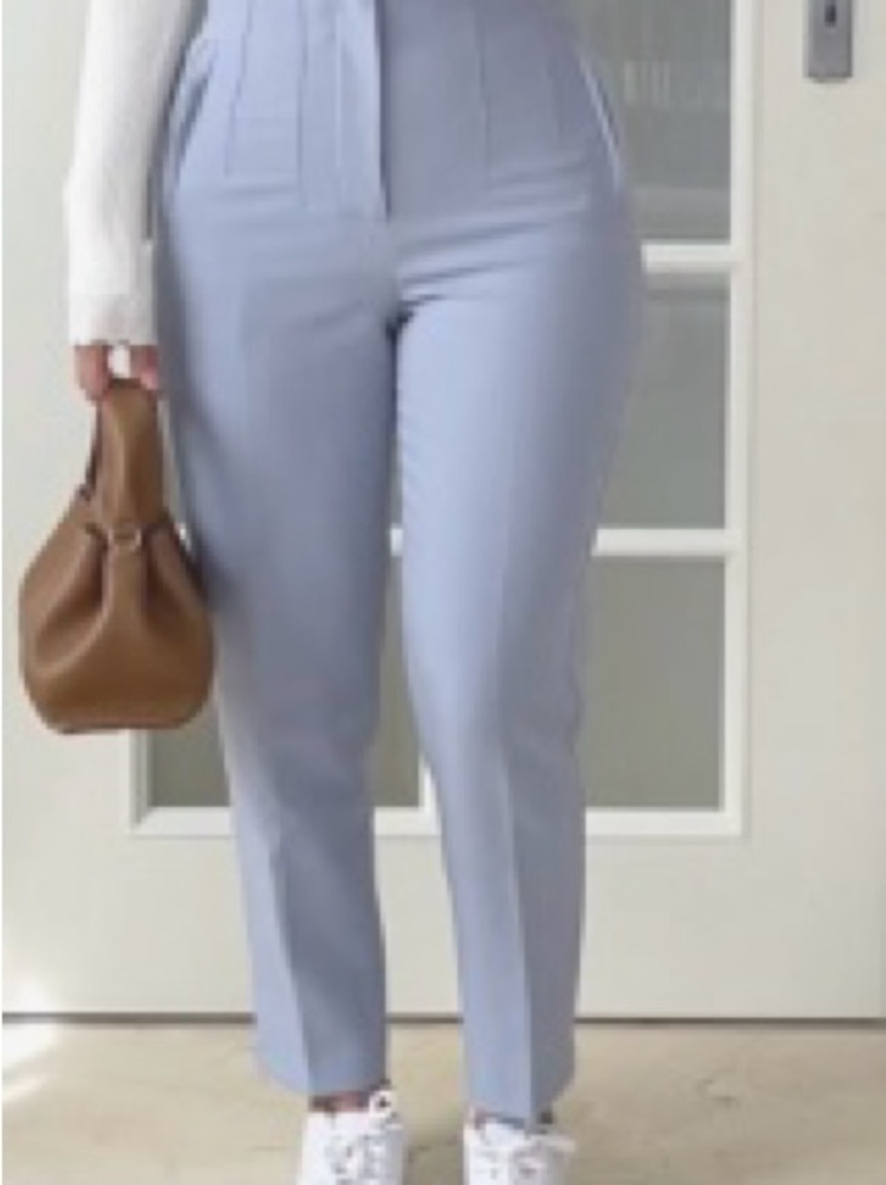 ZARA High-Waist Tailored Women’s Pants in Light Blue